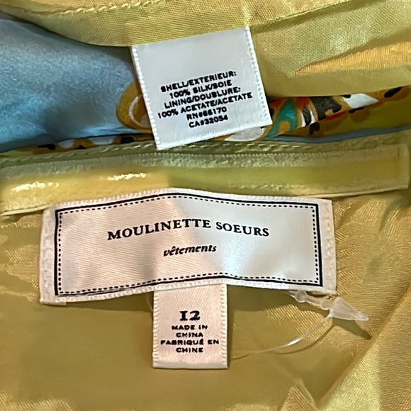 ANTHROPOLOGIE Moulinette Soeurs sz 12 Halter Dress 100% Silk TieNeck Mandela NEW - Picture 16 of 16